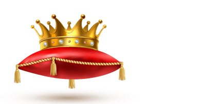 כתר מלכותי מונח על כרית אדומה