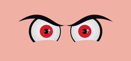 עצבים, כעס, קלישאות, זעם עיניים של מישהו עצבני (אילוסטרציה)
