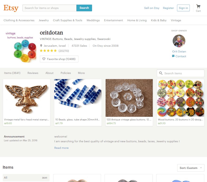 VINTAGE Buttons Beads Jewelry supplies Swarovski by oritdotan