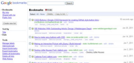 google bookmarks הסימניות של גוגל