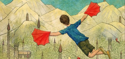 איור של ילד עף (אילוסטרציה)