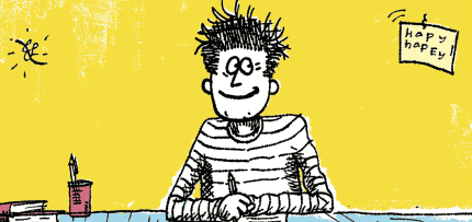 איור של איש כותב (צילום: midjourney ai)