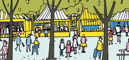 איור של יריד מכירות (צילום: midjourney ai) איור של יריד מכירות (צילום: midjourney ai)