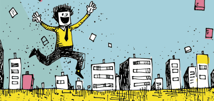 איור של איש שמח קופץ באוויר (צילום: midjourney ai) איור של איש שמח קופץ באוויר (צילום: midjourney ai)