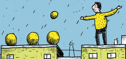 איור של אדם מנסה להגיע לשיווי משקל (צילום: midjourney ai) איור של אדם מנסה להגיע לשיווי משקל (צילום: midjourney ai)