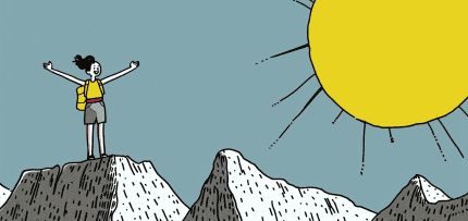 איור של אשה על הר גבוה (צילום: midjourney ai) איור של אשה על הר גבוה (צילום: midjourney ai)