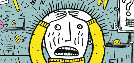 איור של איש לחוץ (צילום: midjourney ai)