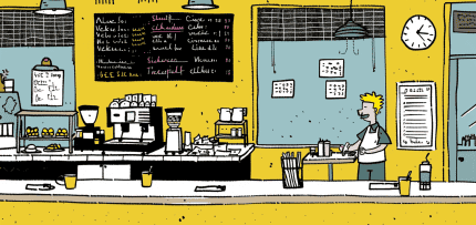 איור של מסעדה (צילום: midjourney ai)