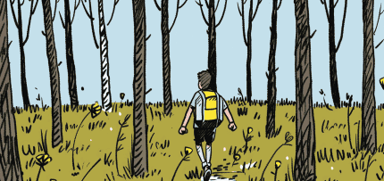 איור של איש הולך ביער (צילום: midjourney ai) איור של איש הולך ביער (צילום: midjourney ai)