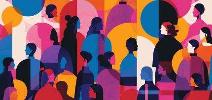 איור צבעוני שמראה אנשים רבים ושונים (צילום: midjourney ai) איור צבעוני שמראה אנשים רבים ושונים (צילום: midjourney ai)