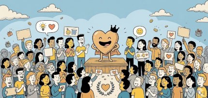 איור של קהילה - אנשים רבים סביב מותג (צילום: Gemini)